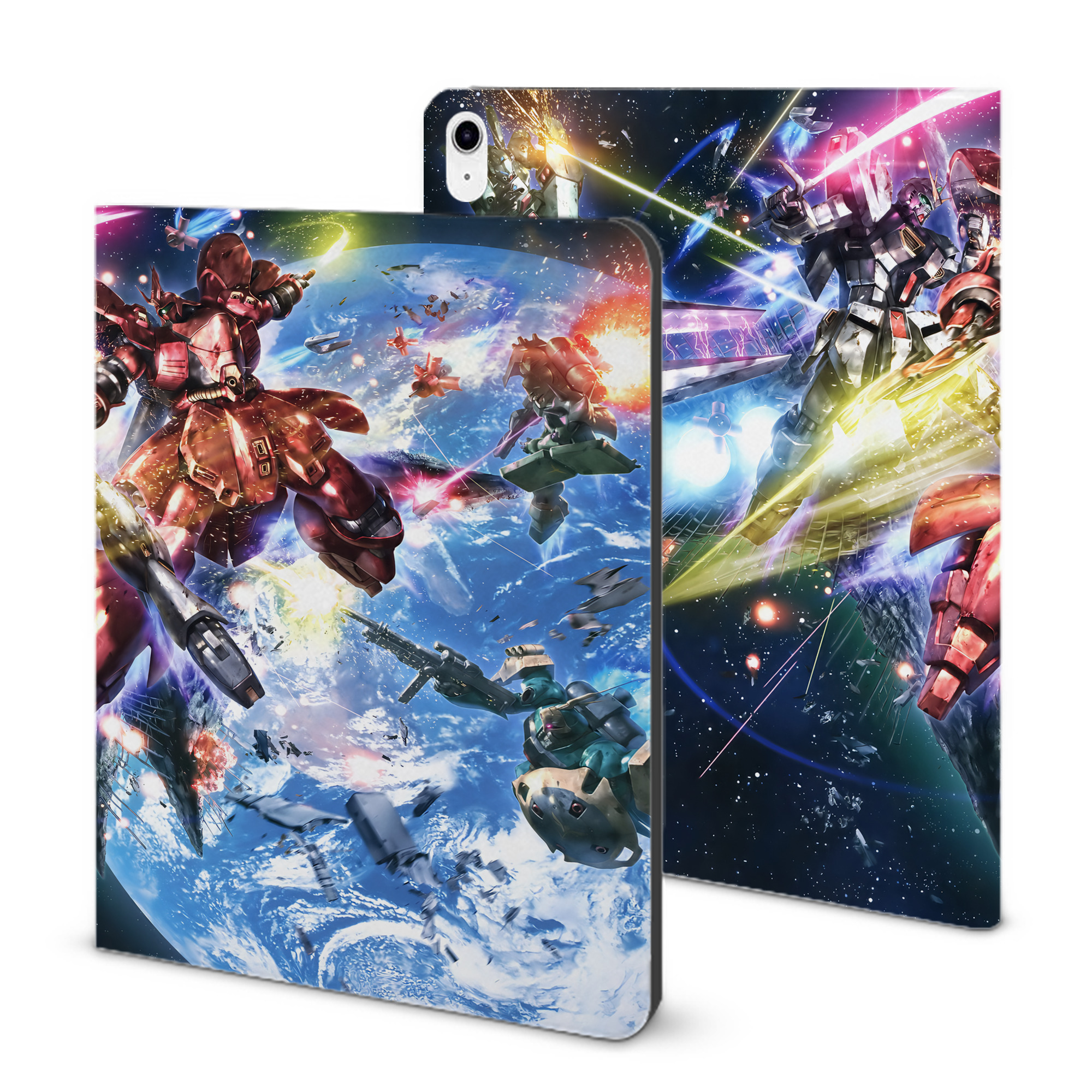 （画像用） 機動戦士ガンダム Mobile Suit Gundam IPad ケース ブック型 PUレザー TPU 耐衝撃 軽量 薄型 ペン収納なし 全面保護 IPad 各モデル対応